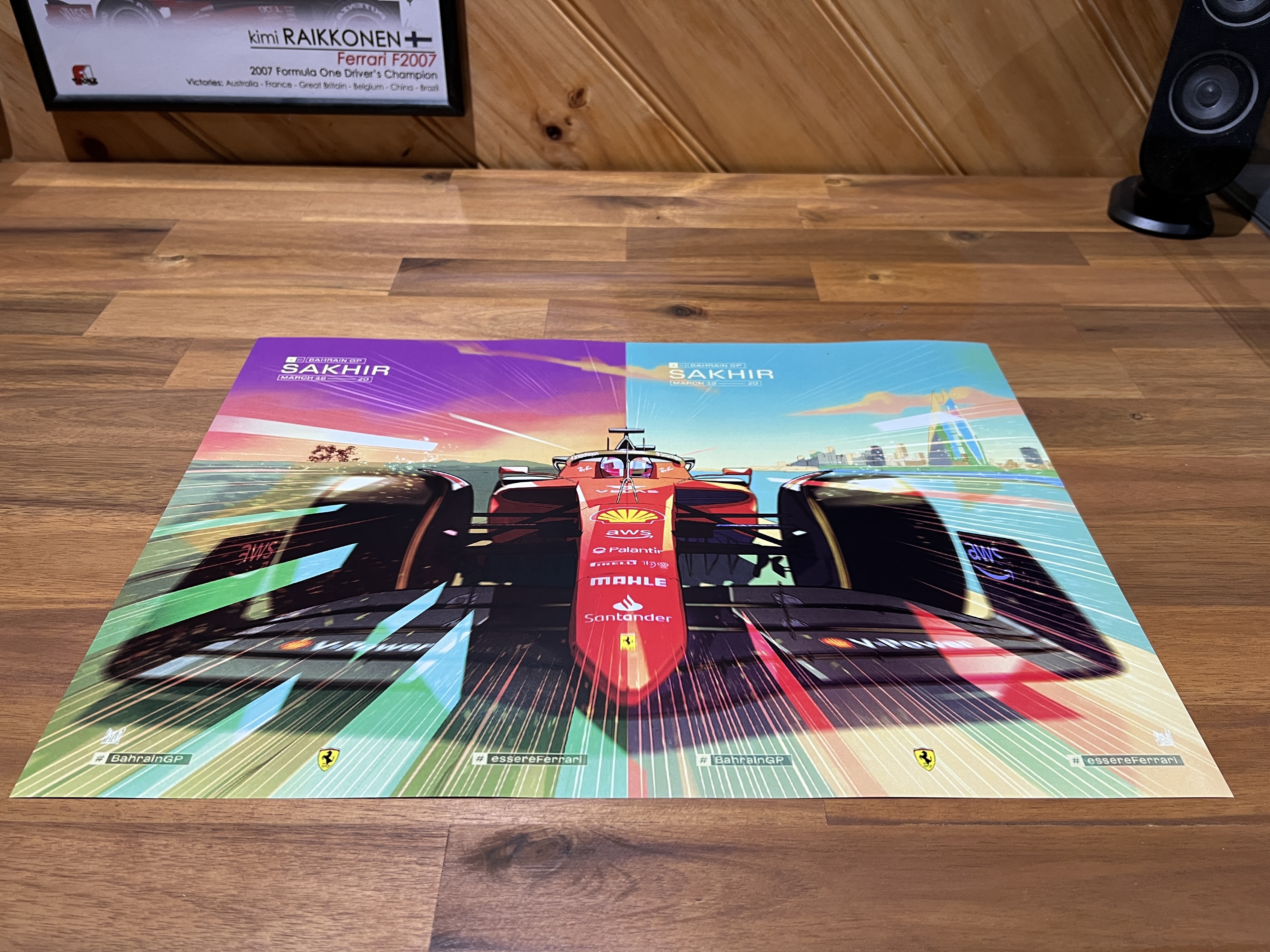 2022 Ferrari F1 RACE 1 Bahrain grand prix race poster cover art
