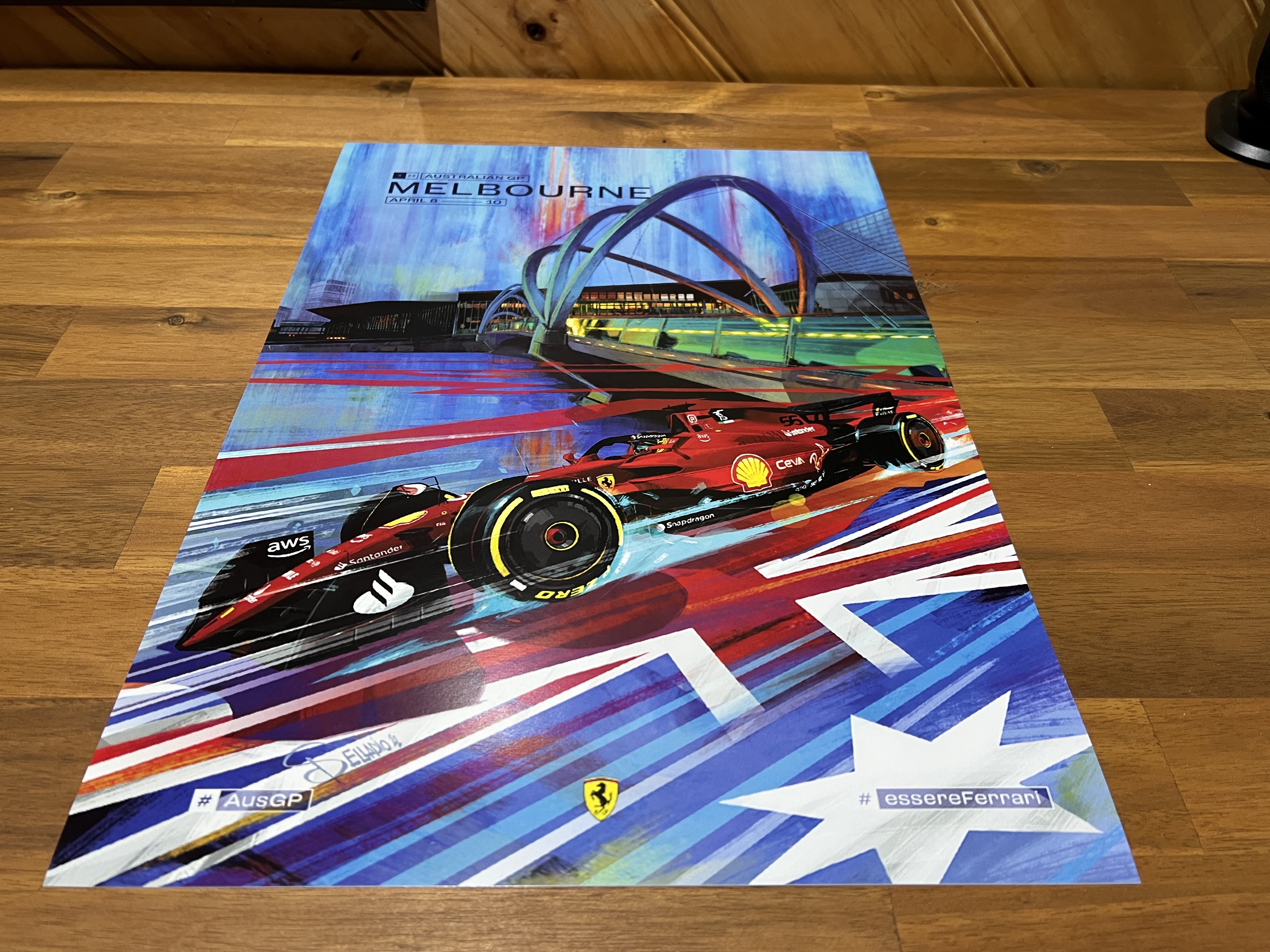 2022 Ferrari F1 RACE 3 Australia grand prix race poster cover art