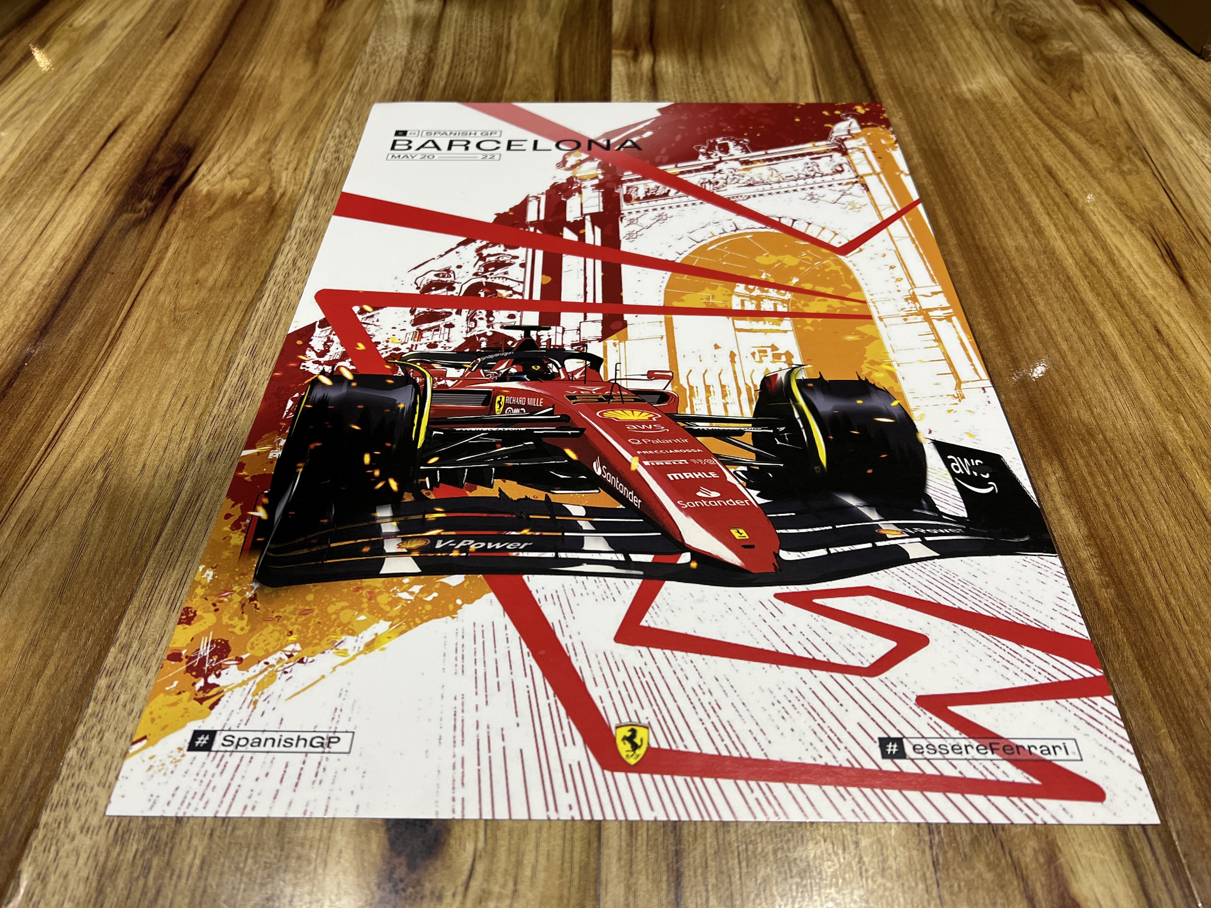 2022 Ferrari F1 RACE 6 Spain grand prix race poster cover art