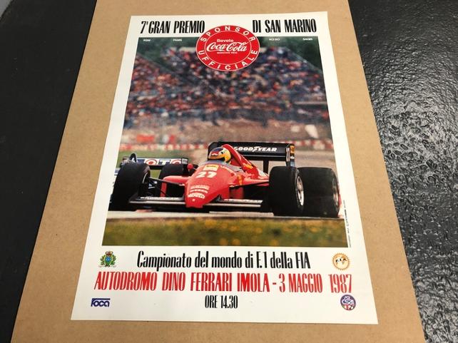 1987 italy san marino f1 grand prix race poster