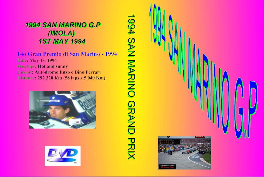 1994 SAN MARINO FORMULA 1 GRAND PRIX dvd