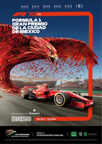 FORMULA 1 2020 GRAND PRIX MEXICO RACE POSTER 1