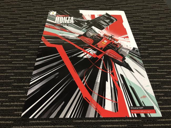 2020 Ferrari F1 Italy grand prix race poster cover art