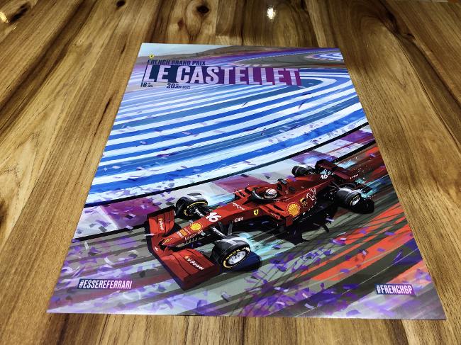 2021 FRANCE ferrari f1 grand prix race poster cover art