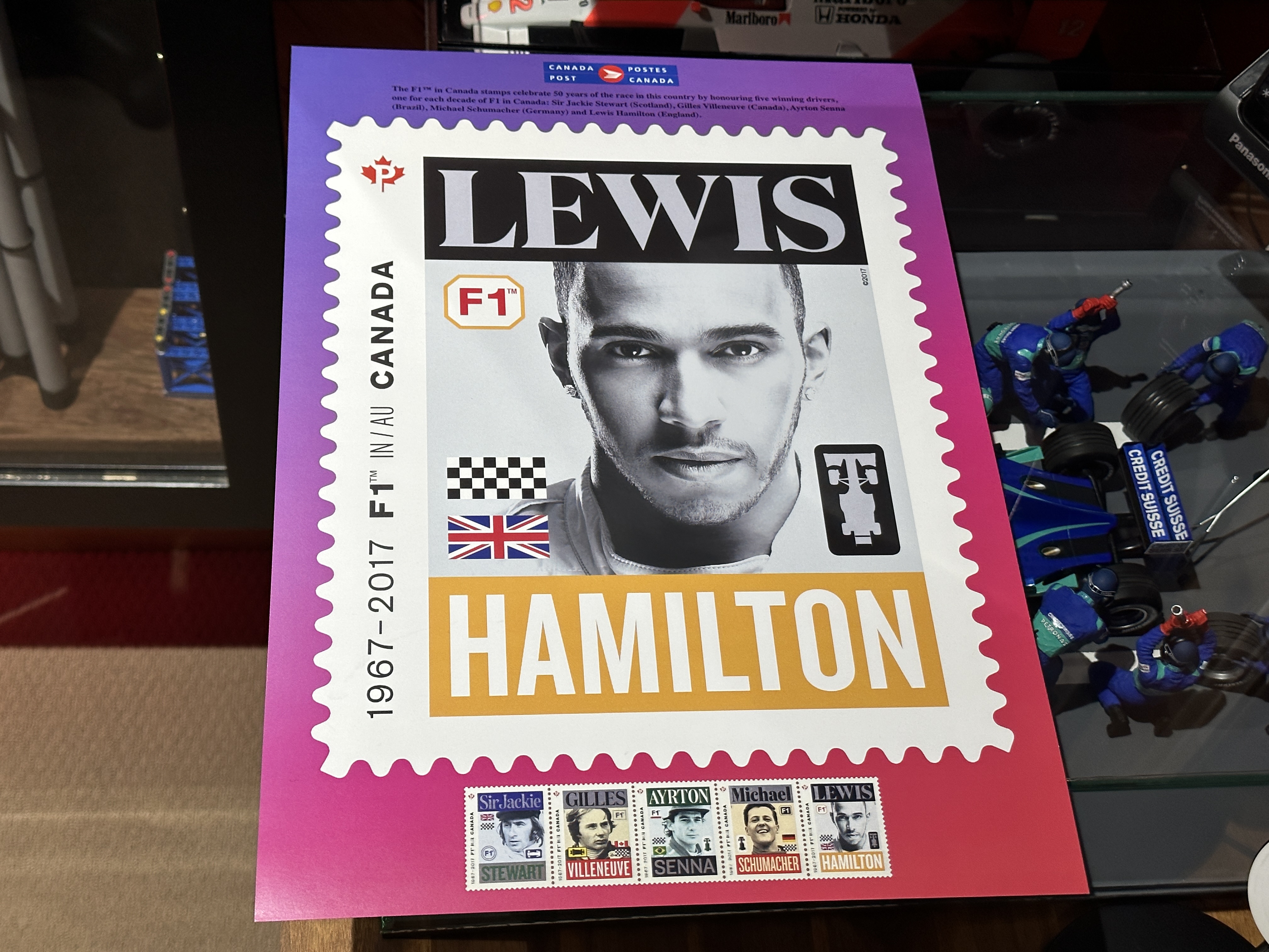 Canada Formula 1 stamp collection poster — F1 Canada GP Lewis Hamilton