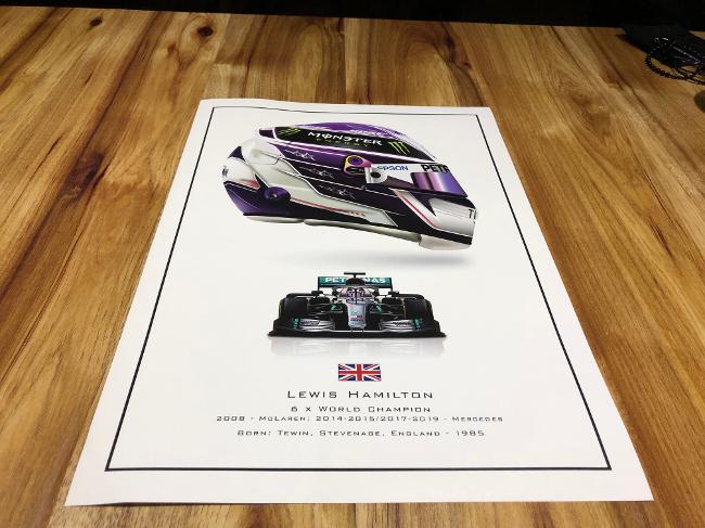 2020 LEWIS HAMILTON F1 champion GRAND PRIX race car/helmet print poster set x 3