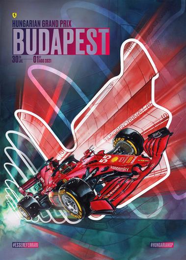 Race 11 2021 hungary ferrari grand prix cover art race poster