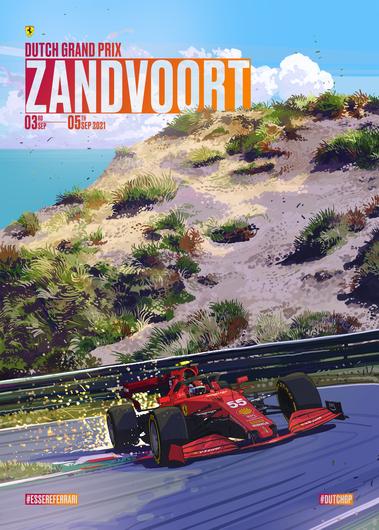 Race 13 2021 ferrari Dutch Zandvoort grand prix cover art race poster