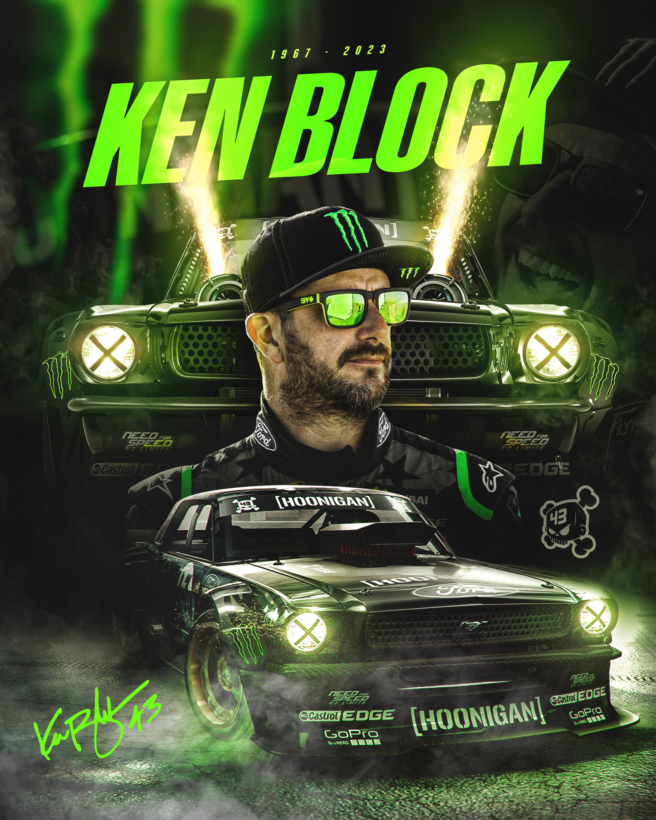 signed KEN BLOCK HOONIGAN posters